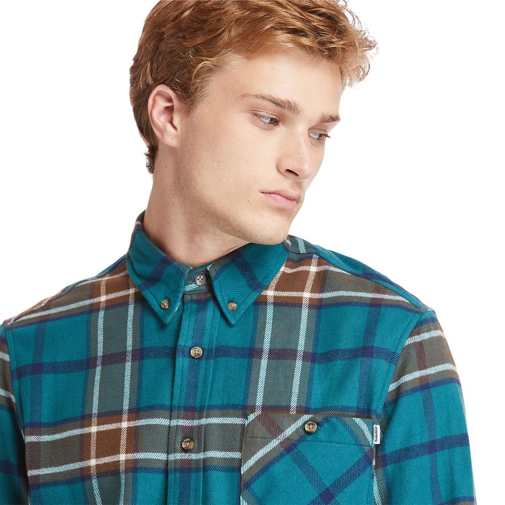 Timberland Mens Shirts Back River Heavy Flannel Check - Blue - India VS8251396